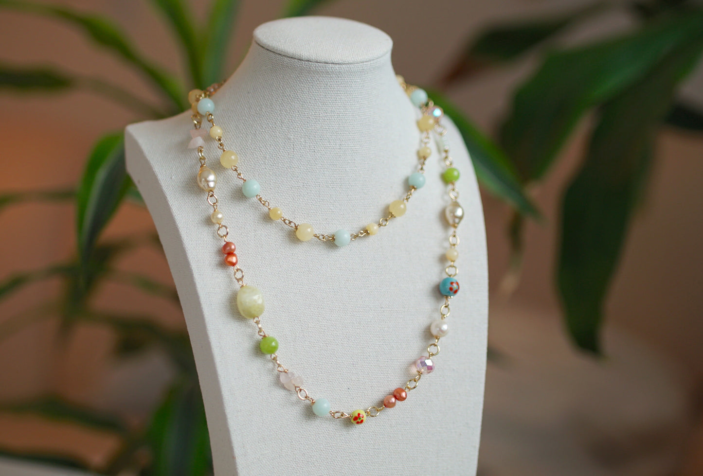 Beaded Necklace - "Daisy"