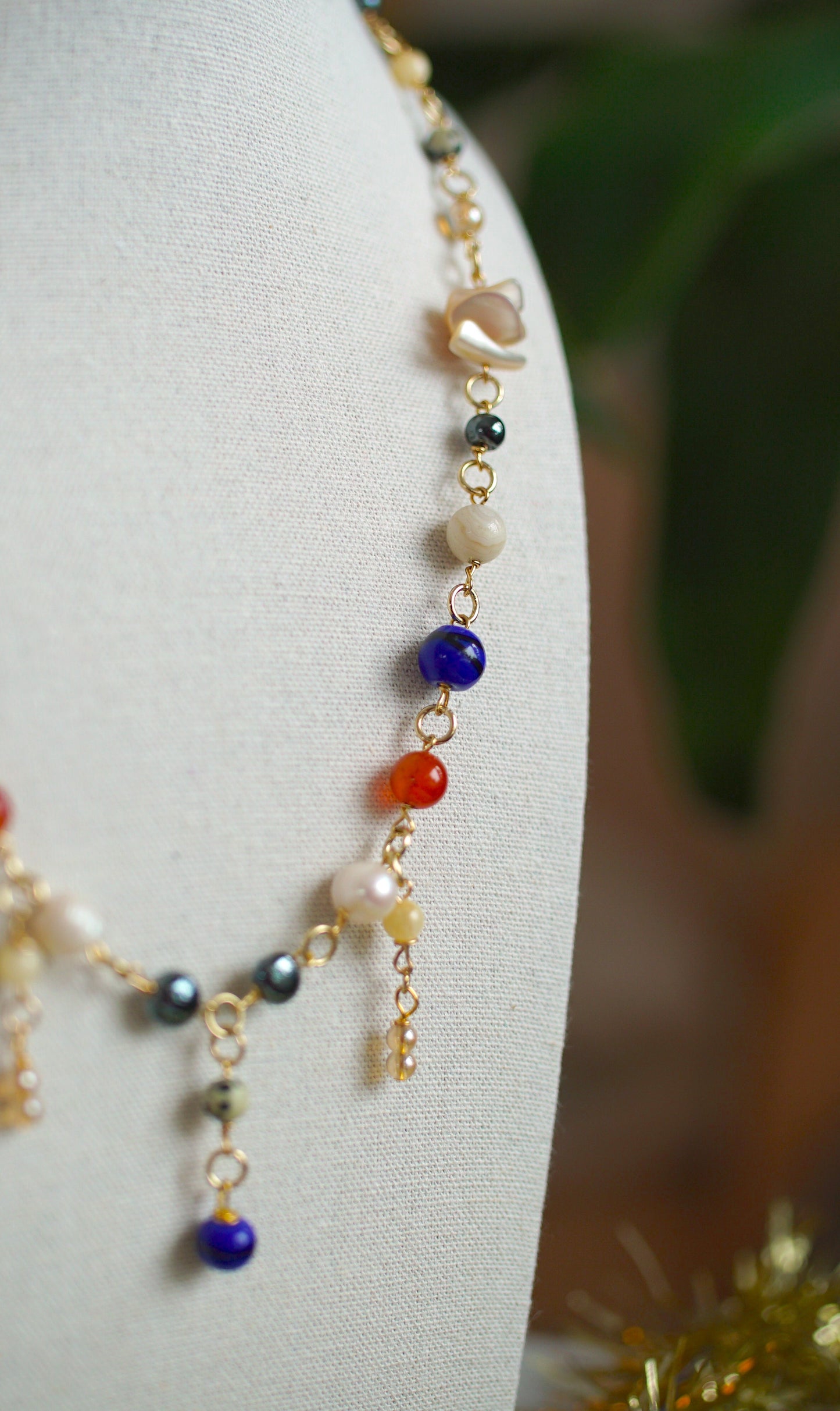 Beaded Necklace - "Asteroid Belt"