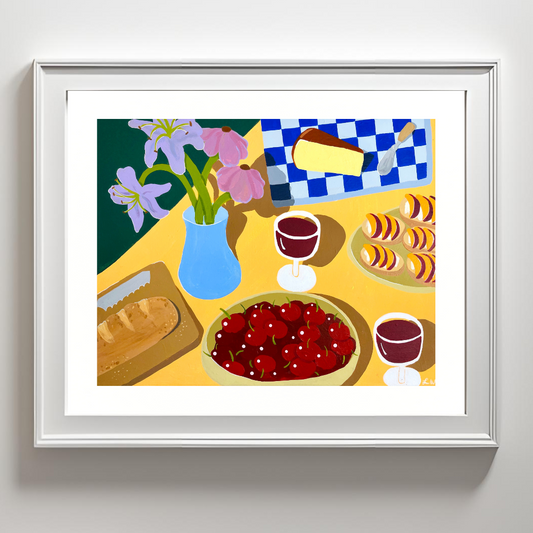 "Cherries and Wine" Art Print
