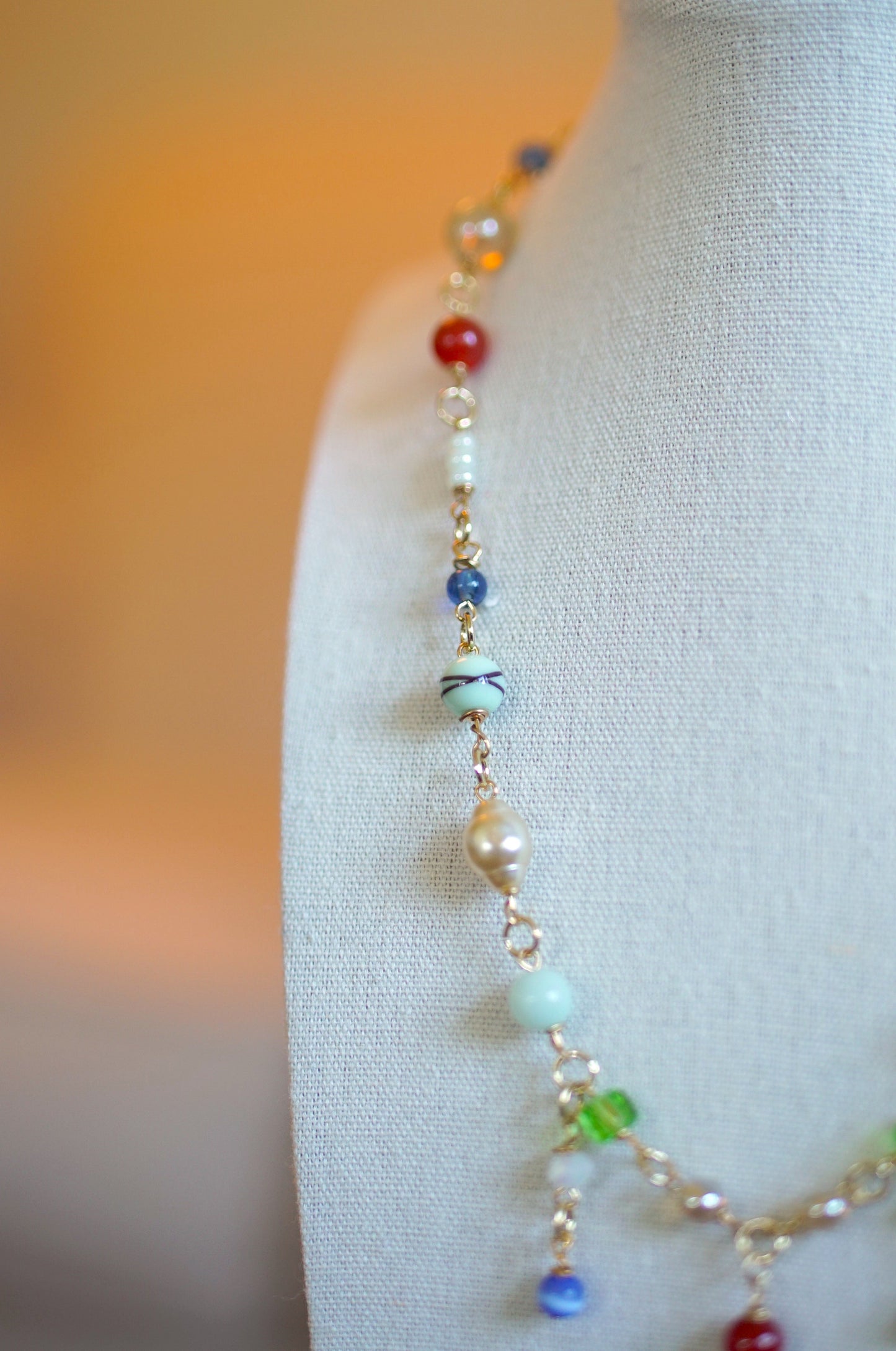Beaded Necklace - "Jello"