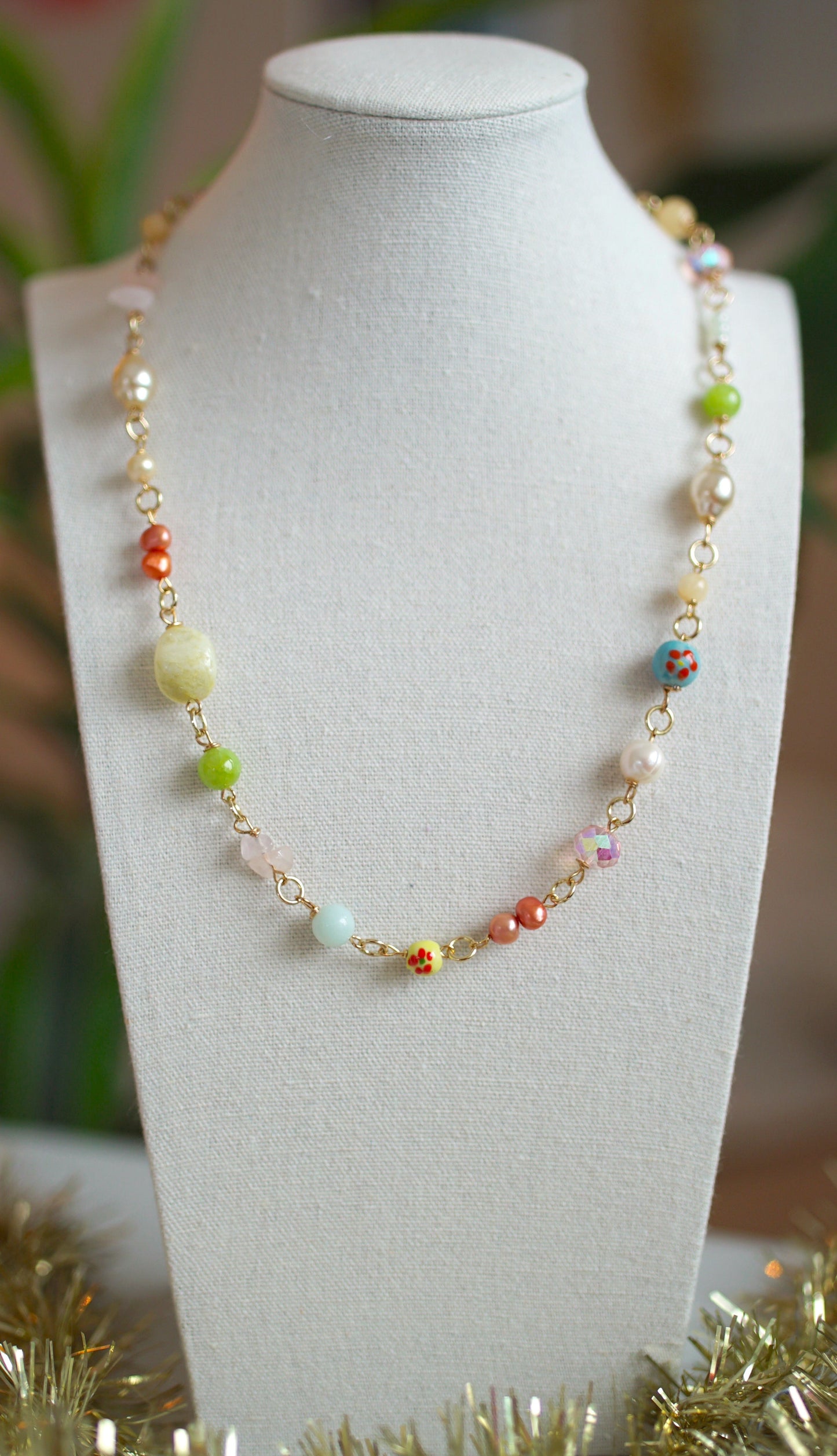 Beaded Necklace - "Daisy"