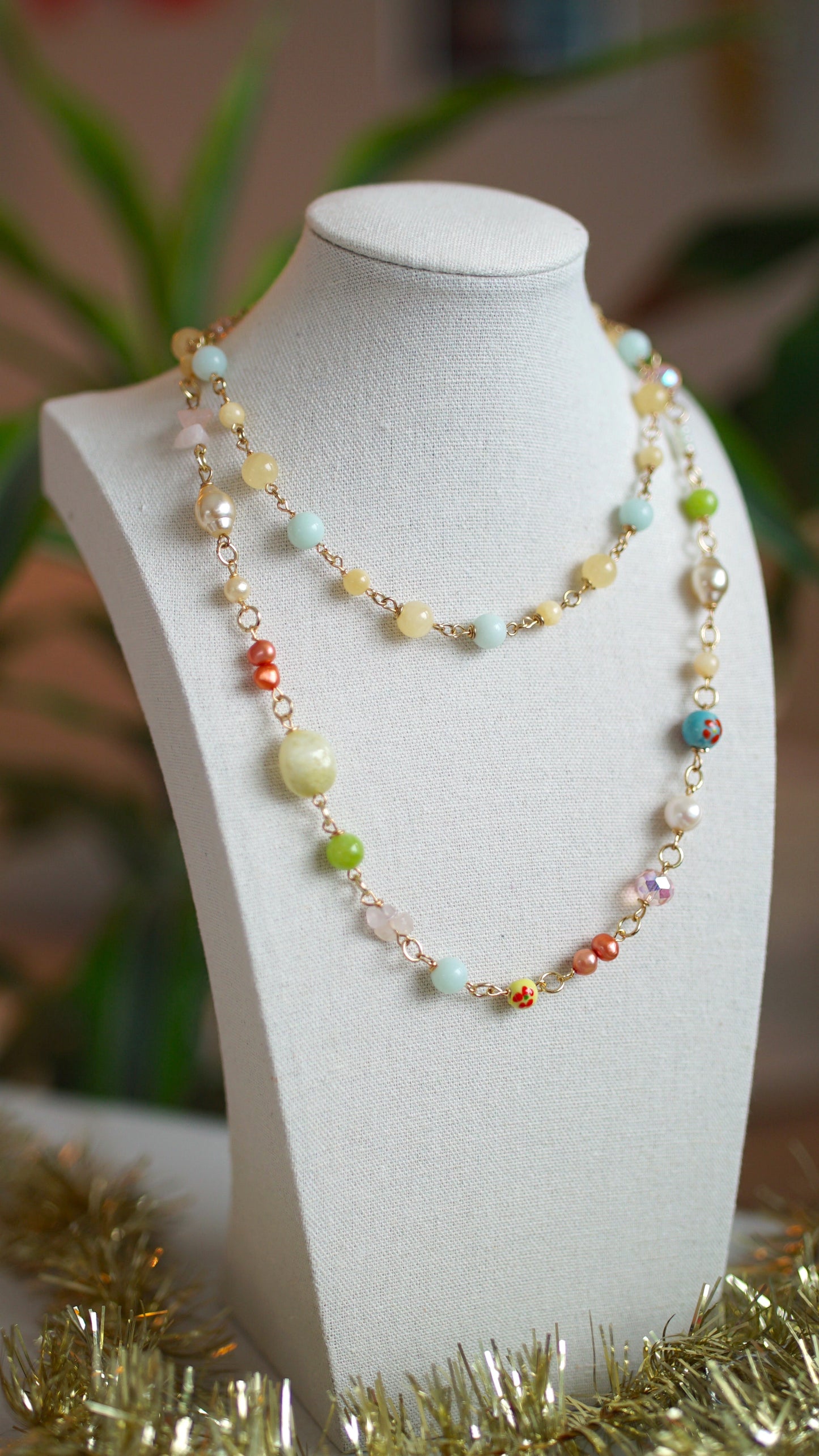 Beaded Necklace - "Daisy"