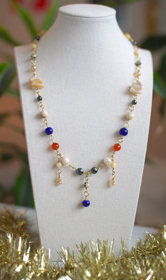 Beaded Necklace - "Asteroid Belt"
