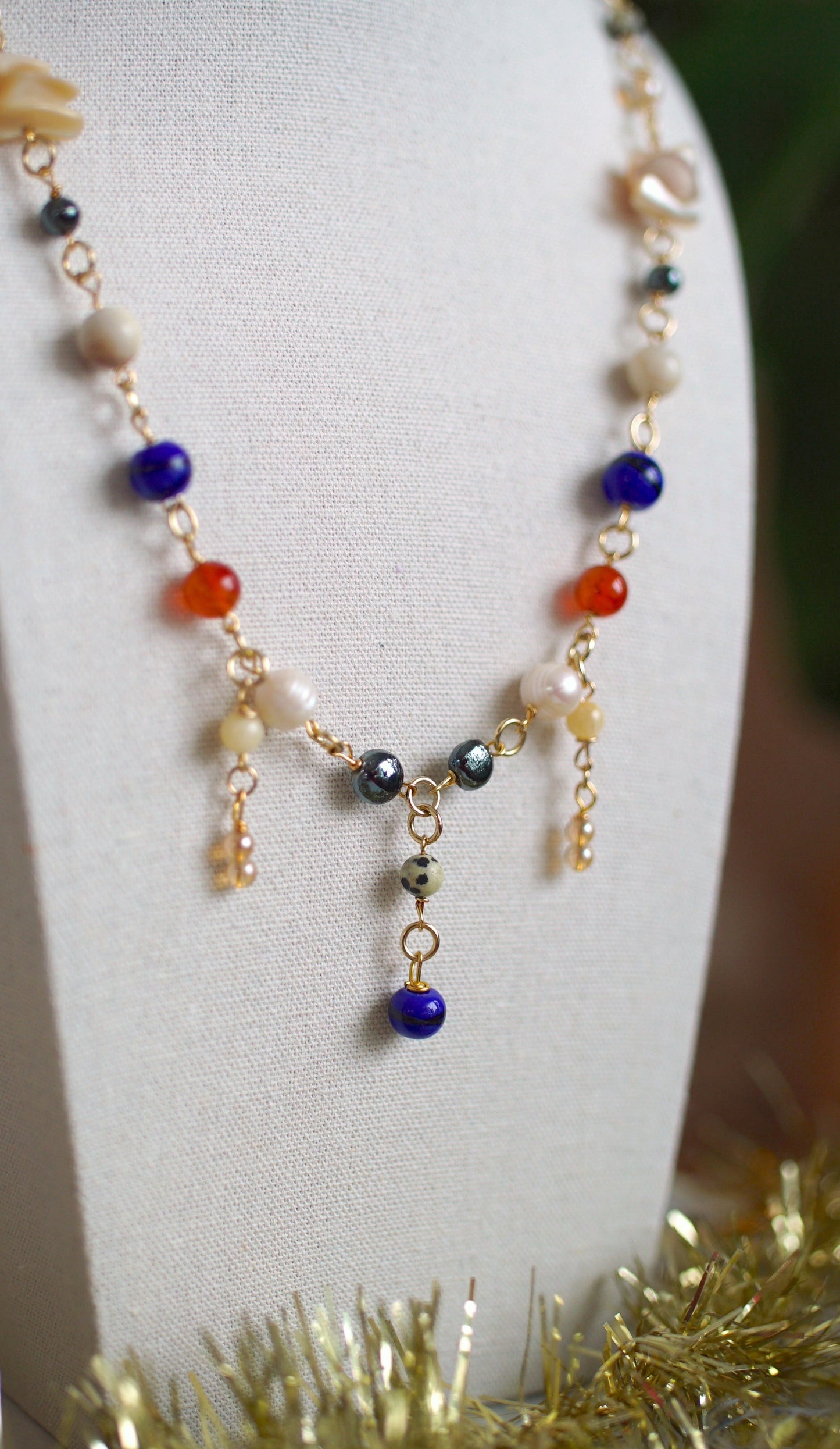 Beaded Necklace - "Asteroid Belt"
